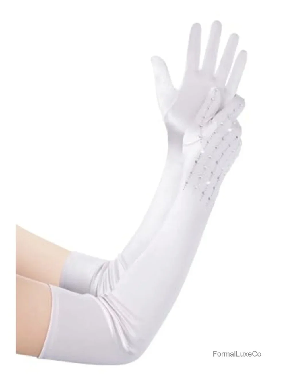 Long Rhinestone Gloves 21.6